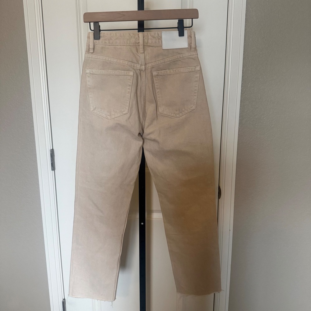 ZARA Beige High Rise Mom Jeans Women Size 2 - Picture 6 of 11
